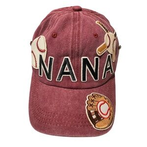 Baseball Themed Maroon Cap